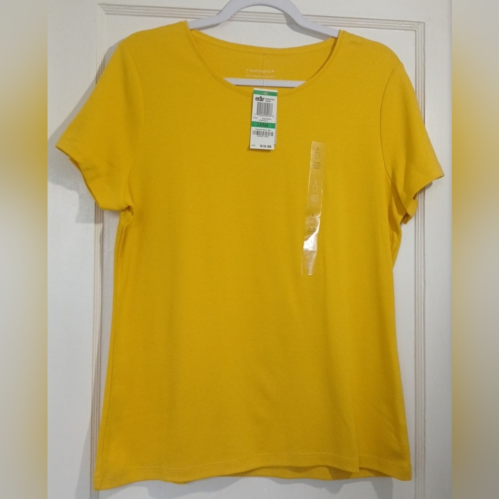 Charter Club Sunny Yellow Short Sleeve Tee NWT